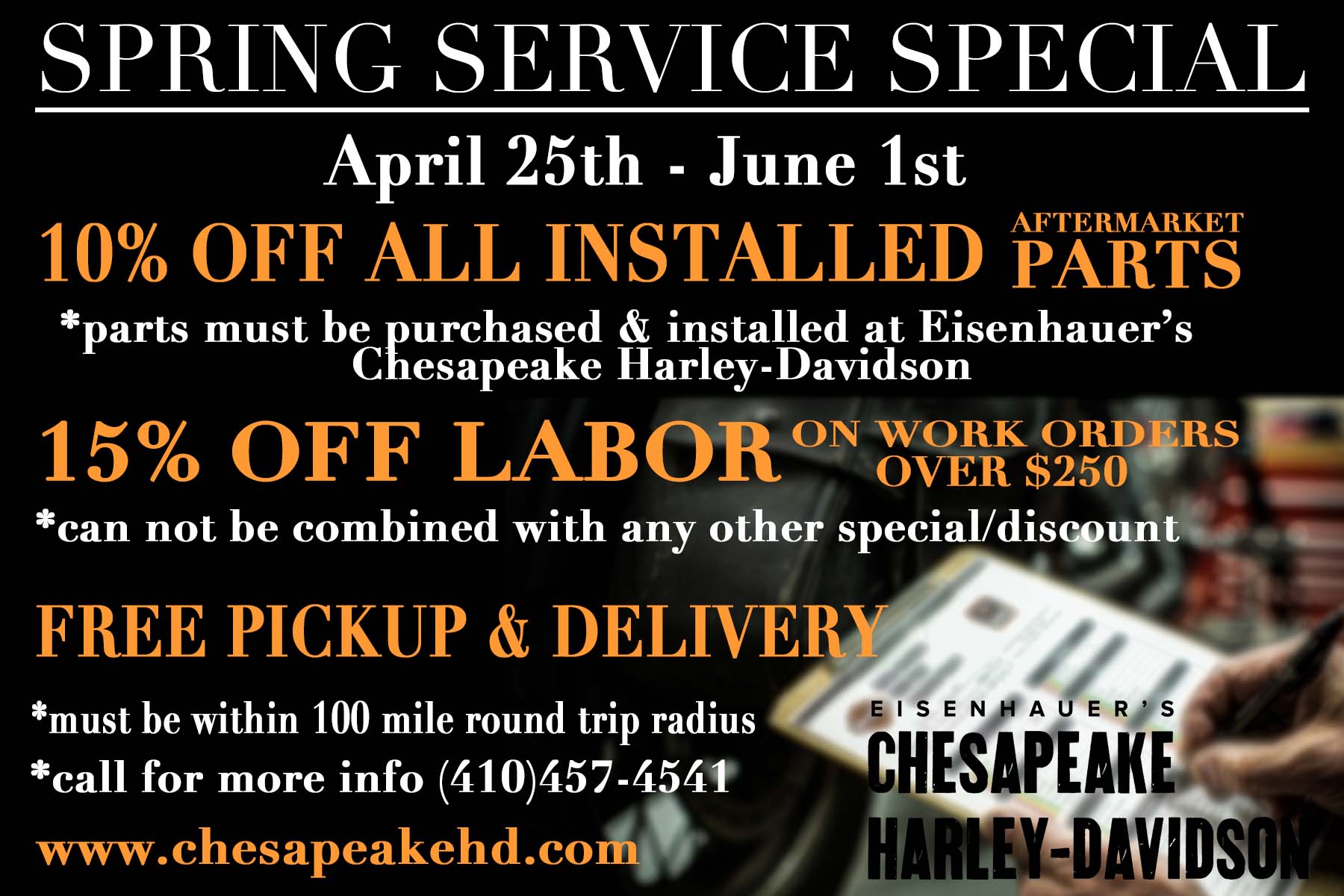Service Specials Eisenhauer's Chesapeake HarleyDavidson